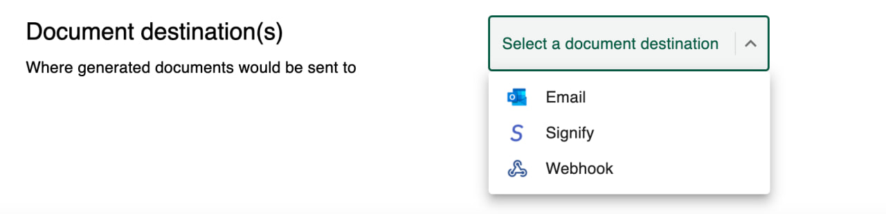 Document destinations