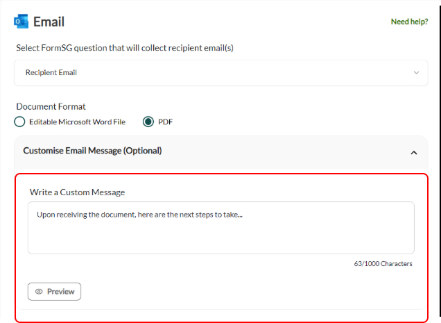 email generic message