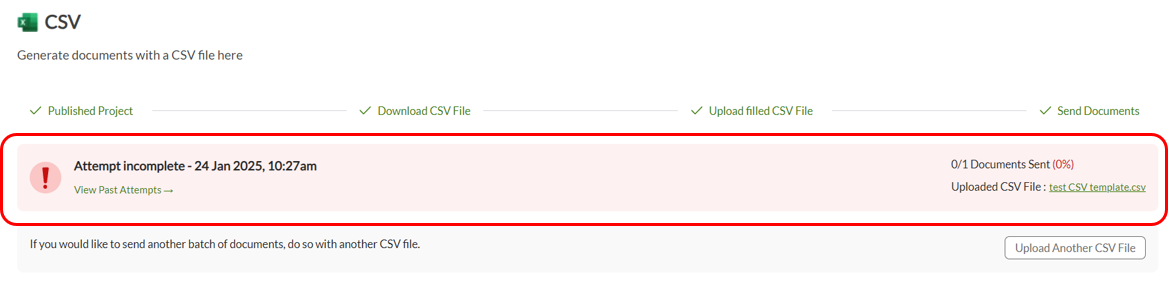error encountered