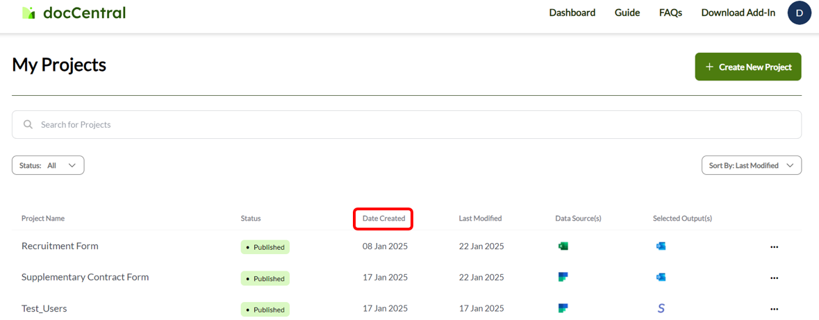 date created