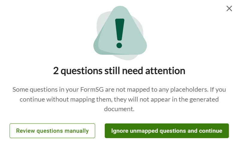 Placeholder and Question Mapping