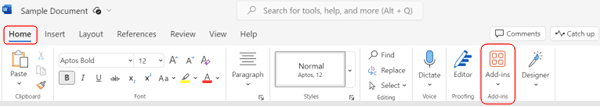 docCentral Add-In