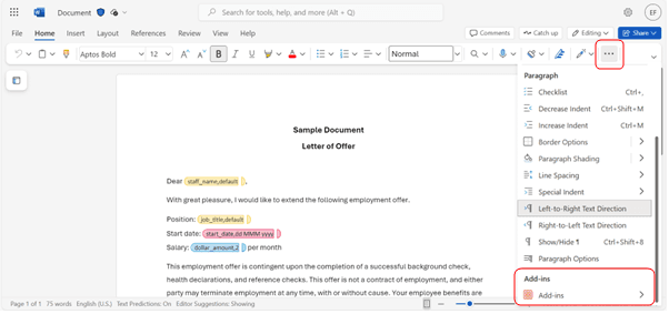 docCentral Add-In