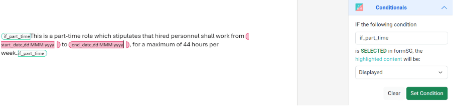 Set Condition